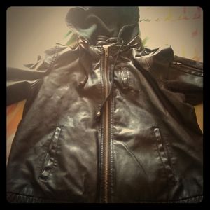 Black hooded jacket